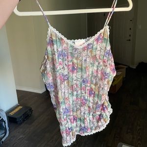 Vintage Floral cropped sleepwear tank
